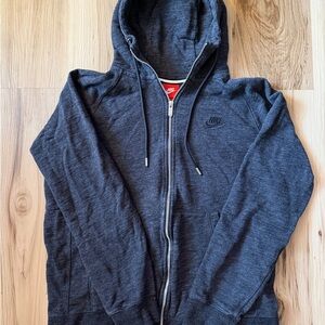 Nike Men's Charcoal Zip-Up Hoodie